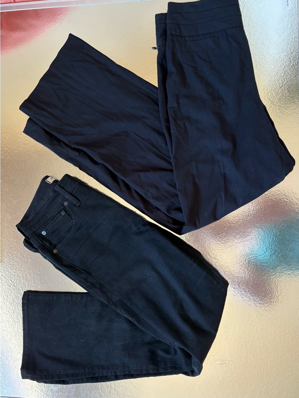 Madewell Black Women's Pants Duo - Black jeans and linen dress pants